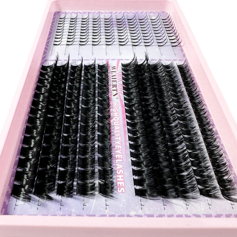 DIY 3D Volume Eyelash Extensions Kit Clusters Spikes Lash Individuals - Black & Red