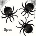 3 Pack Large 3D Halloween Spider Balloons for Haunted House & Party Decorations
