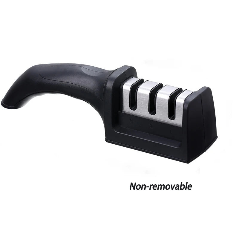 Multi-Function 3-Stage Knife Sharpener with Non-Slip Base Handheld Kitchen Tool