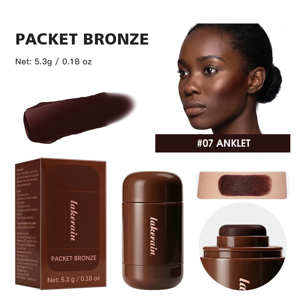 Cream Bronzer Stick for Face Contouring & Shaping - Portable, Light & Easy Blending