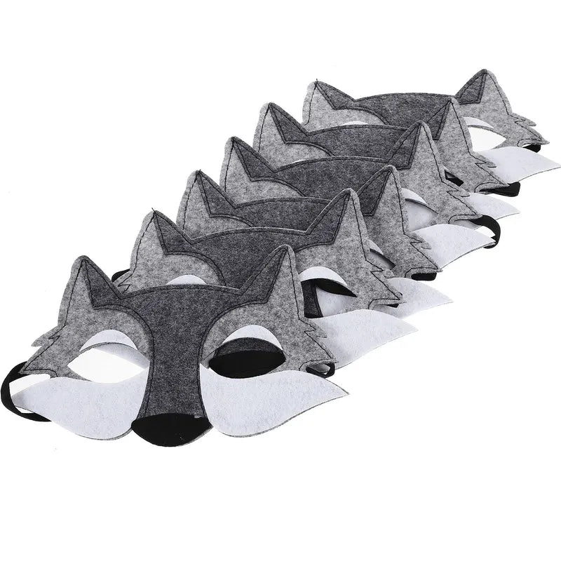 6-Pack Wolf Masks for Halloween Cosplay Animal Face Masks Party Supplies