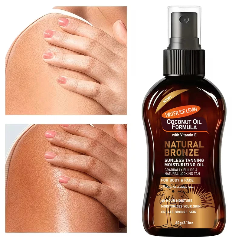 Sunless Tanning Oil for Face & Body - Moisturizing Natural Bronze Skin Care 60g
