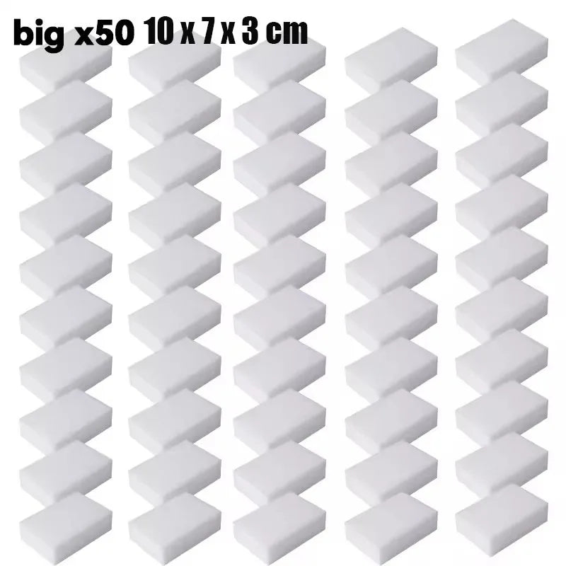 Multi-Purpose Melamine Sponge Erasers for Cleaning Kitchen Bathroom Car - Pack of 5/50