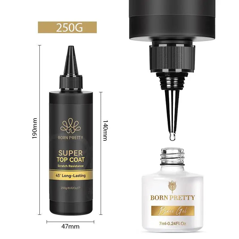 250g Professional Nail Top Coat Gel Polish Long-Lasting & Quick Dry