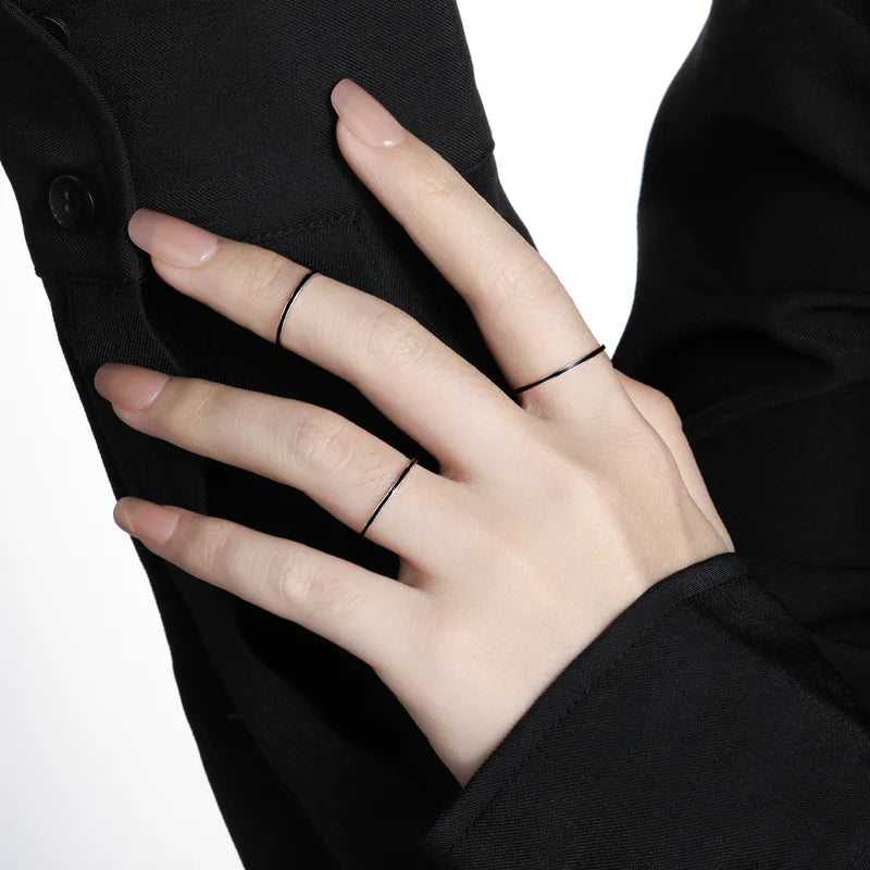 Minimalist Sterling Silver Stackable Ring for Women - Adjustable Sizes
