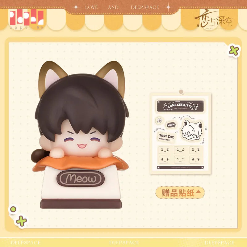 Anime Cat Keycap Figure Set – 3.2cm PVC & Metal Pendant for Mechanical Keyboards