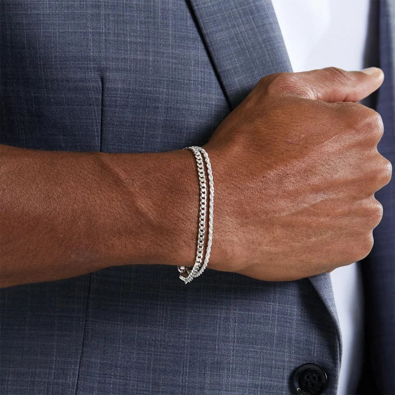 Stainless Steel Chain Bracelet Set for Men Waterproof Cuban Link Jewelry Gifts