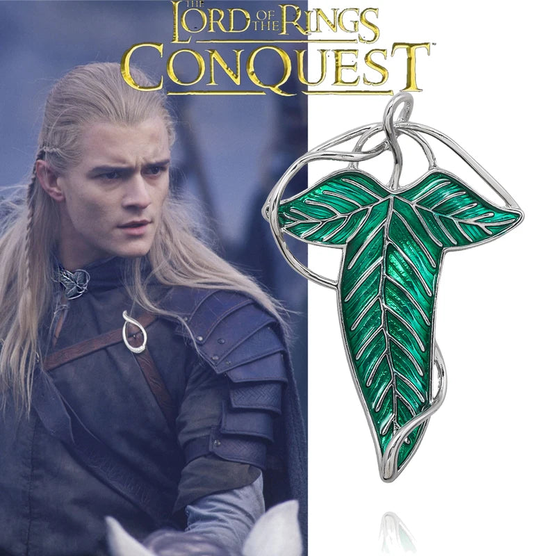 The Lord of the Rings Elf & Hobbit Leaf Brooch Pin - Tolkien Gift for Women & Men