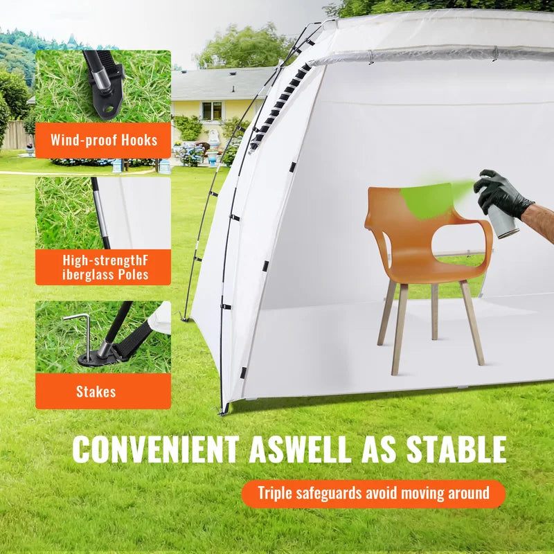 Portable Paint Booth Shelter 7.5x5.2x5.2ft Foldable Spray Painting Tent for Furniture & Crafts