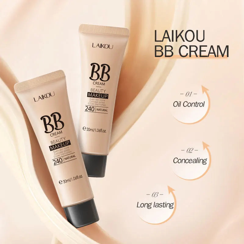 Waterproof Long Lasting BB Cream Face Foundation Makeup with Concealer & Brightening Effect