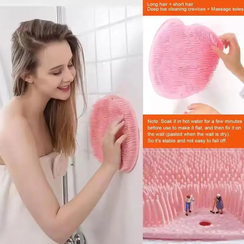Silicone Foot Scrubber Brush with Non-Slip Base - Deep Cleansing Foot Pad