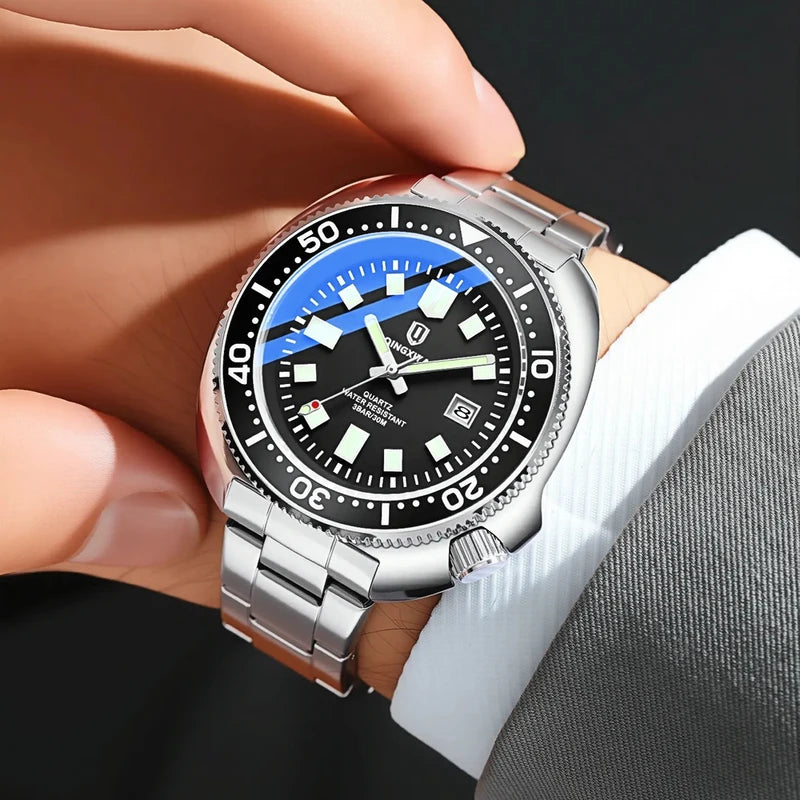 Men's Quartz Wristwatch Waterproof Luminous Business Sport Watch - Stainless Steel