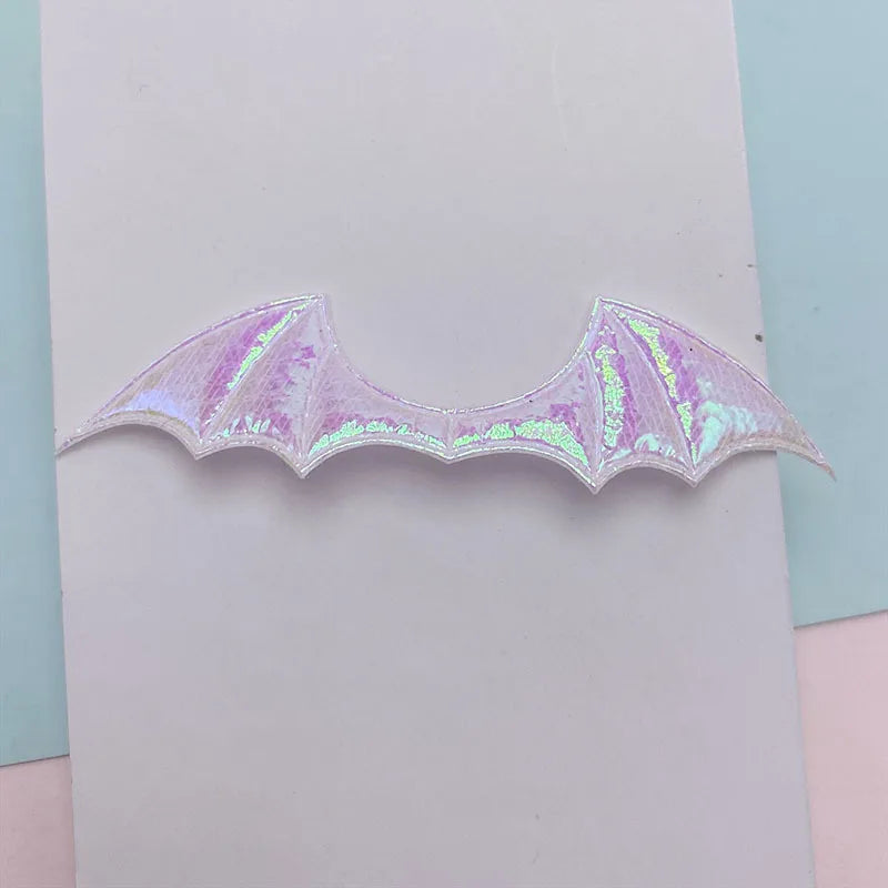 Halloween Demon Bat Wings Padded Leather Fabric Appliques for DIY Costume Accessories