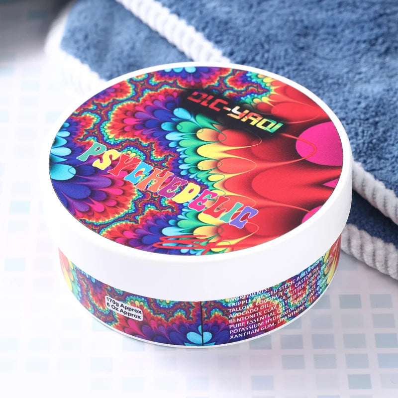 Yaqi Psychedelic Artisan Shaving Soap 170g for Men - Moisturizing & Premium