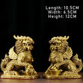 Copper Qilin Sculpture Set for Home & Office Decor - Animal Art Ornaments