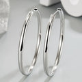 Sterling Silver Hoop Earrings 3MM Thick 3.5/5/6CM for Women Luxury Jewelry