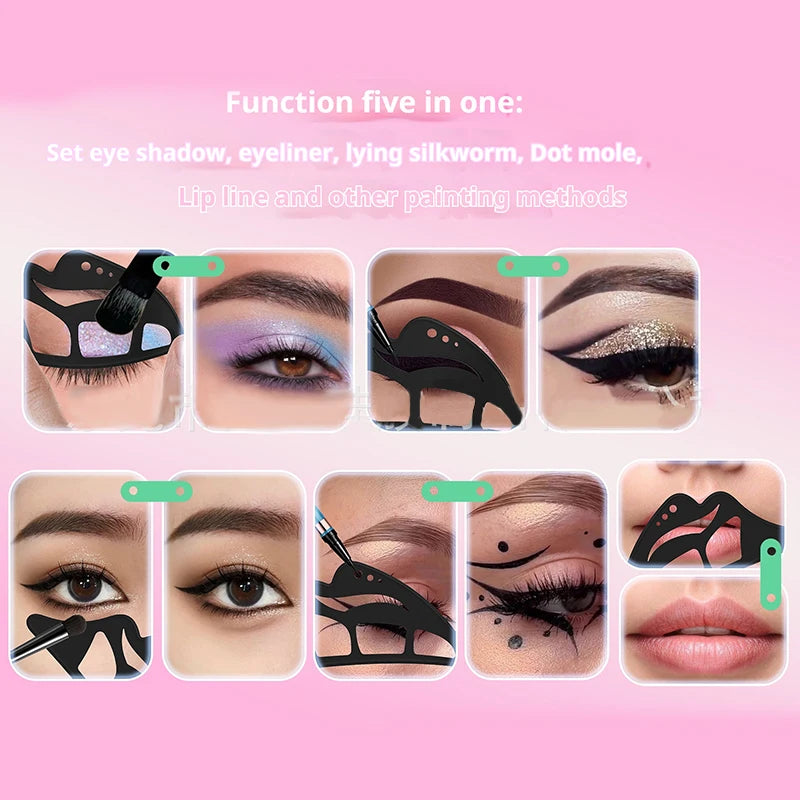 Silicone Eye Makeup Stencils Set - Reusable Eyeshadow & Eyeliner Templates