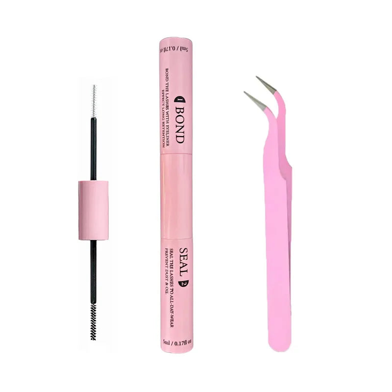 Lash Bond and Seal Kit 10ml with 5ml Lash Glue & Tweezers - Strong Hold