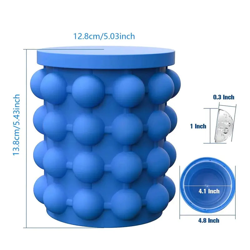 Silicone Ice Cube Maker Portable Bucket for Wine & Whiskey Cooler
