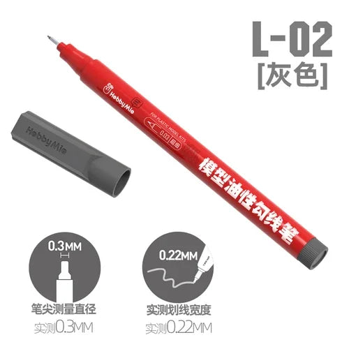 Hobby Paint Pen Model Set - Ultra-Fine Oily Waterproof Coloring Tools for DIY Hobby Models