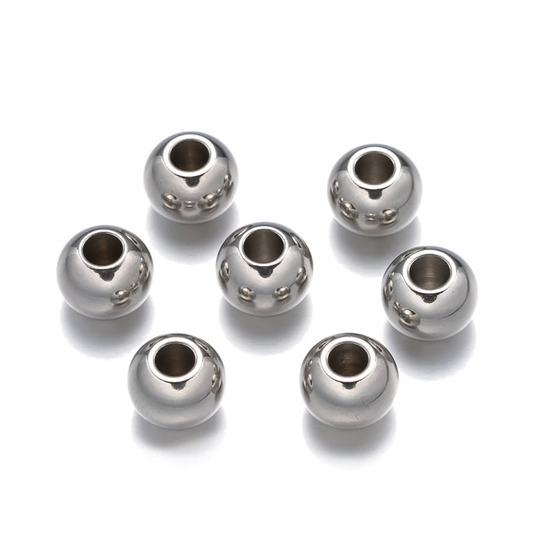 50/100pcs Stainless Steel Spacer Beads for Jewelry Making DIY Necklace & Bracelet Supplies