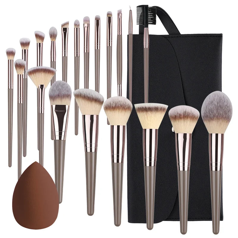Professional Makeup Brush Set 3-20 Pcs - Cosmetic Tools for Face & Eyes