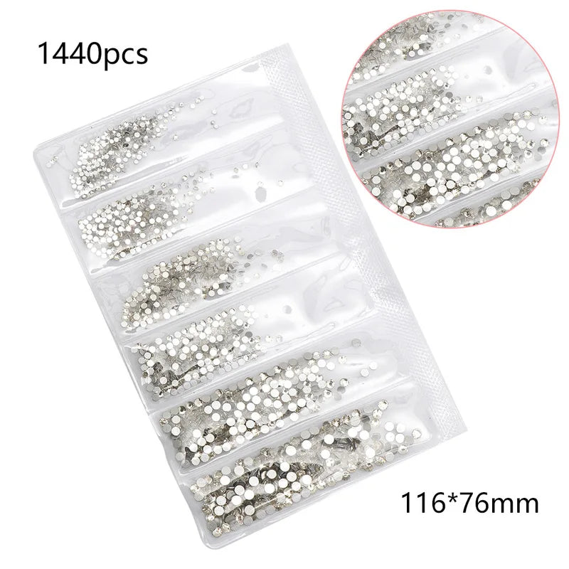 Assorted Flat Back Glass Rhinestones for Nail Art & Crafts - Non Hotfix Crystals
