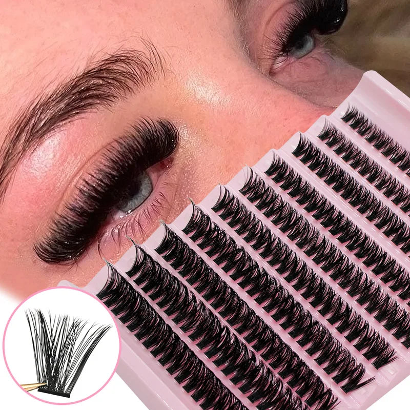 200 Pcs Volume Cluster Eyelashes False Lashes Russian Style Makeup Tool