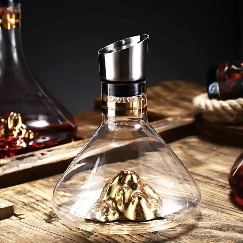 1500ML Crystal Wine Decanter with Pourer - Handmade Lead-Free Carafe for Wine & Whisky