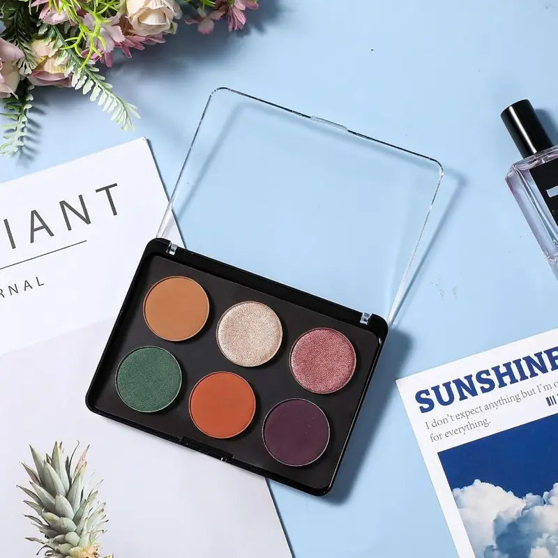 Magnetic Makeup Palette with Frosted Clear Lid - Travel Storage Box for Eyeshadow