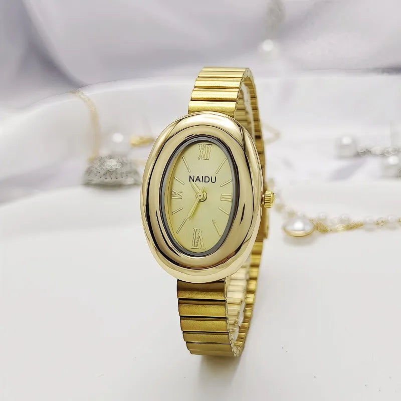 Luxury Gold Quartz Women’s Watch with Adjustable Stainless Steel Strap - Gift Ready