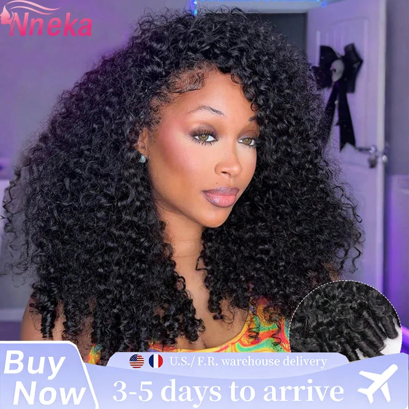 Human Hair Half Wig 3-in-1 Glueless Clip-In Flip Over Style - Natural Color