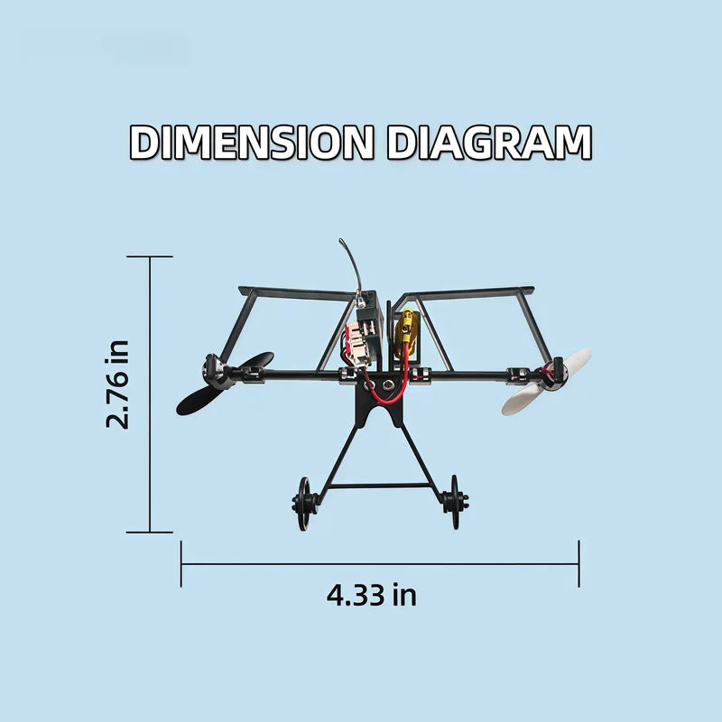 RC Paper Airplane Kit - Remote Control Flying Toy with Gyro & Dual Propellers, DIY Foldable STEM Gift for Kids & Adults