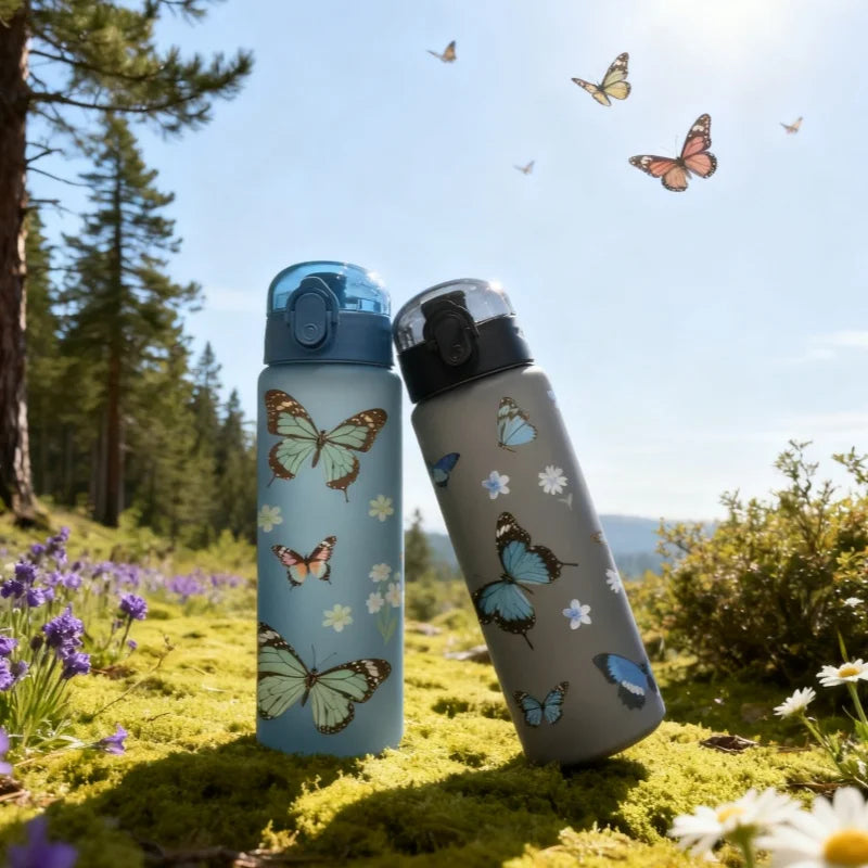 780ml Cartoon Kids Water Bottle with Leakproof Straw & Carry Strap - Large Capacity Portable Hydration