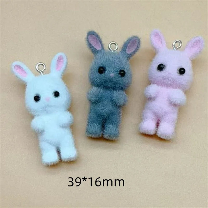 3PCS Resin Animal Charms for Jewelry Making - Rabbit Pendant DIY Accessory