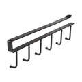 Kitchen Cabinet Bottom Shelf Hanging Hook - 6-Hook Cloth Organizer for Spatulas