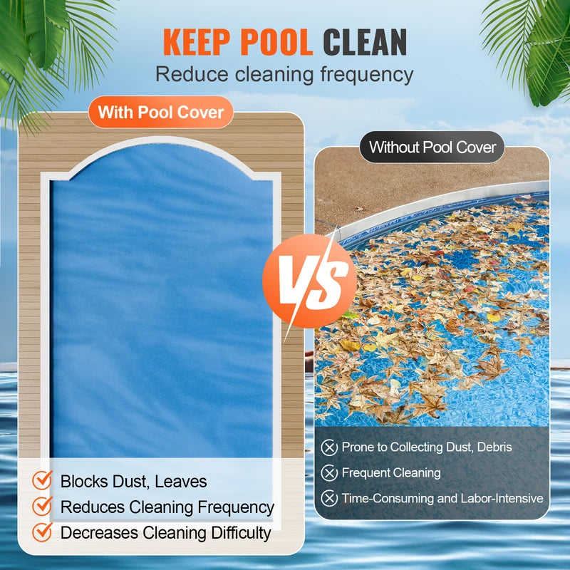 Rectangular Solar Pool Cover - Insulation & Water Evaporation Reduction, 12 Mil Thickness