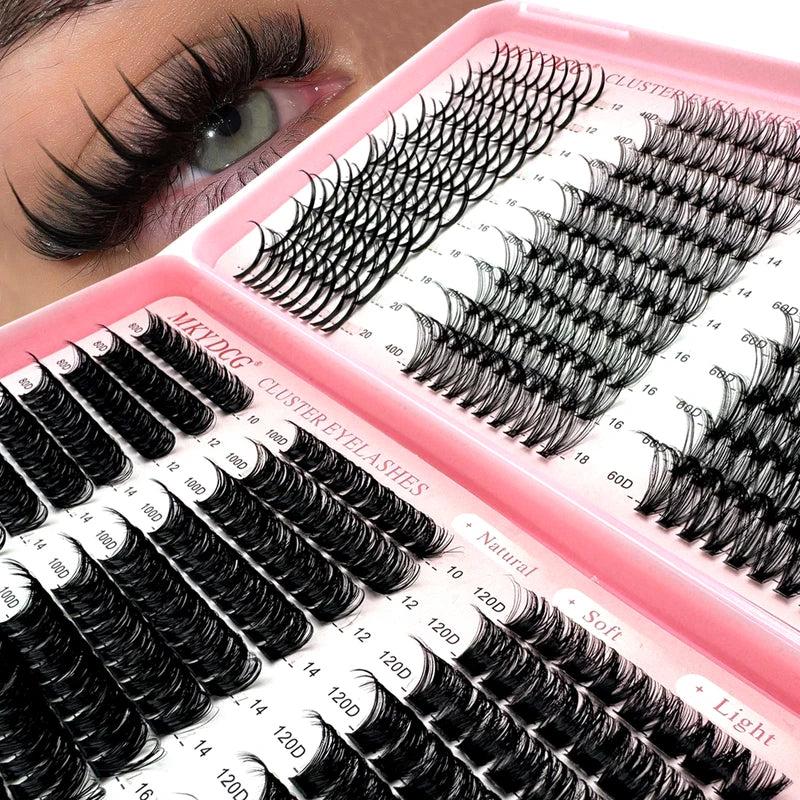 Cluster Eyelashes with Lash Spikes - Wispy Fluffy Fake Eyelash Clusters for Makeup