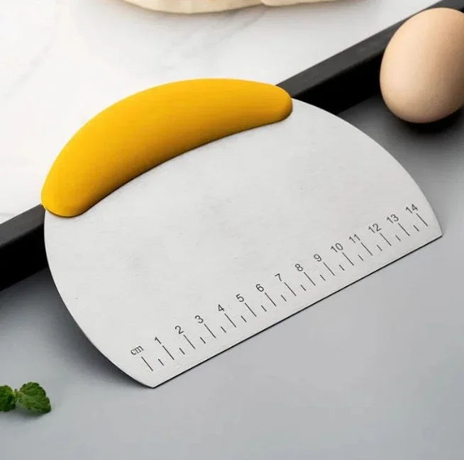 Stainless Steel Dough Scraper and Pizza Chopper with Ergonomic Handle - Multi-Color Kitchen Baking Tool