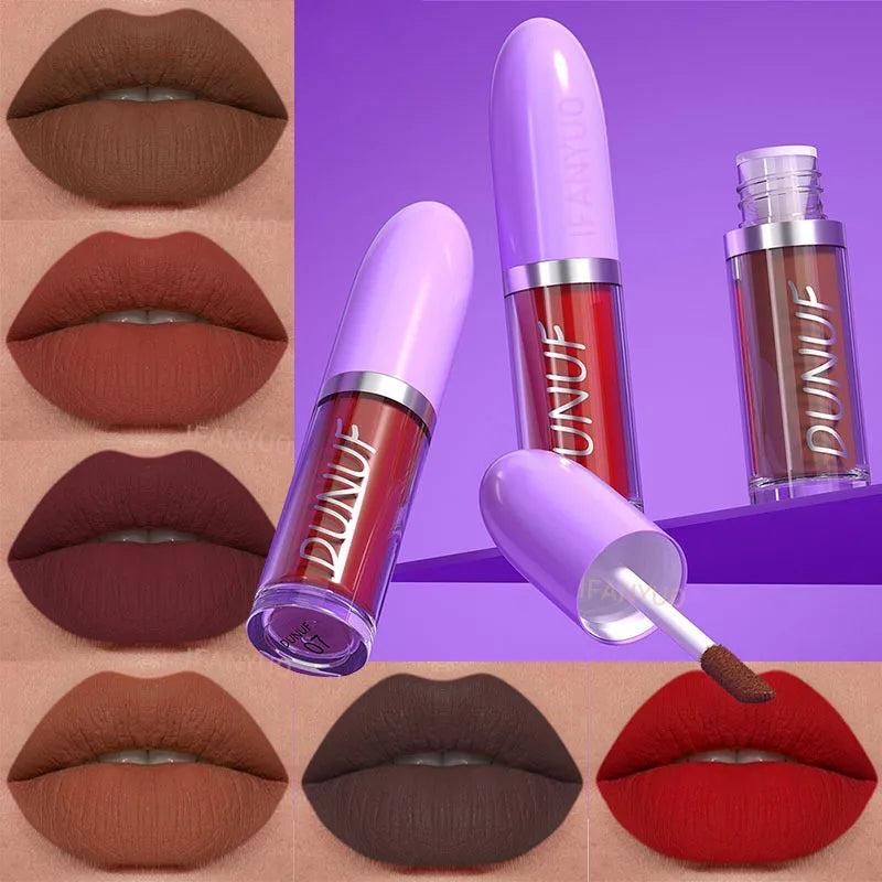 Waterproof Matte Lip Gloss - Long-Lasting Velvet Lipstick in Multiple Colors