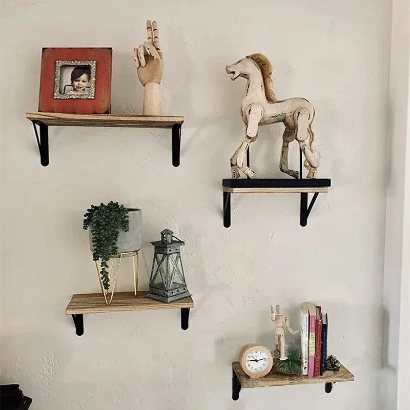 Wooden Wall Mounted Floating Shelves for Bathroom Kitchen Living Room Storage