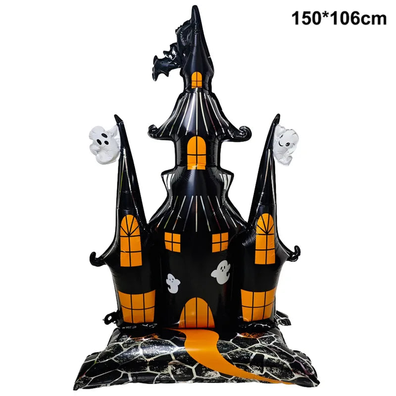Large Haunted House Skeleton Skull Coffin Halloween Foil Balloon Party Decoration