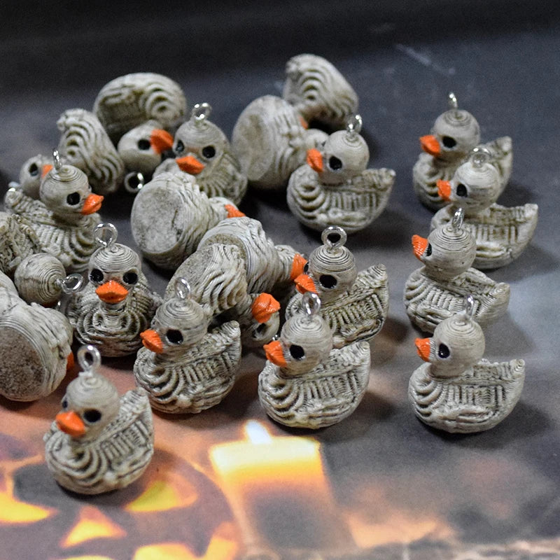 10pcs Halloween Skeleton Duck Resin Charm Earrings Necklace Bracelet Jewelry Making Supplies