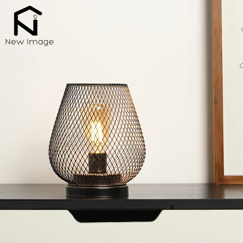 Hollow Metal Cage LED Candle Lantern - Battery Powered Cordless Lamp for Wedding & Home Decor