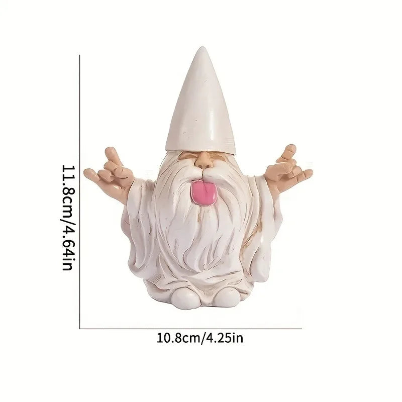 Outdoor Rocking Chair Gnome Garden Statue Parody Resin Decor