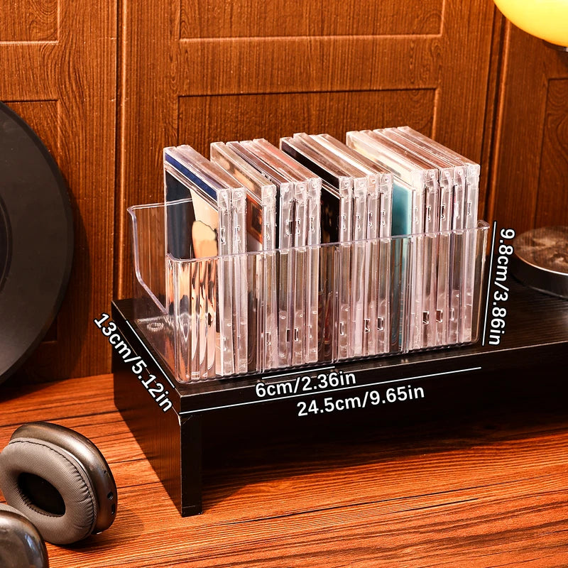 Large Capacity CD DVD Storage Box Acrylic Organizer Dustproof Desktop Rack