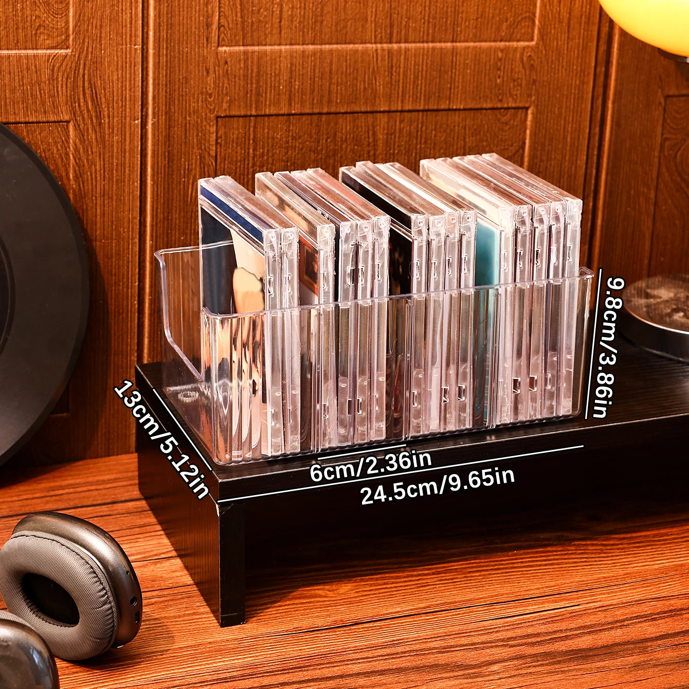 Large Capacity CD DVD Storage Box Acrylic Organizer Dustproof Desktop Rack