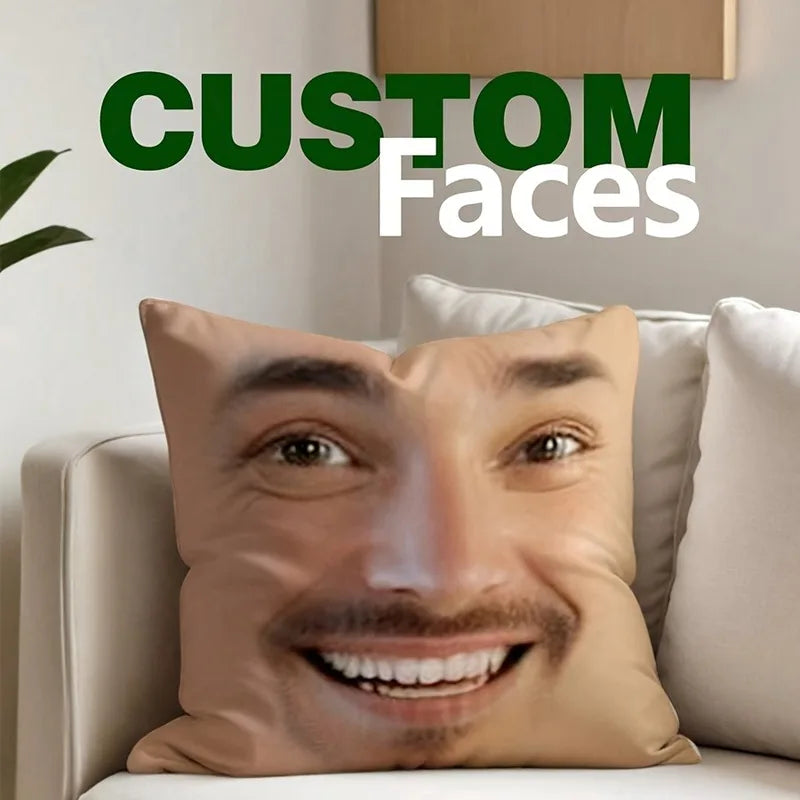 Custom Face Photo Pillowcase - Personalized Cushion Cover for Home Decor