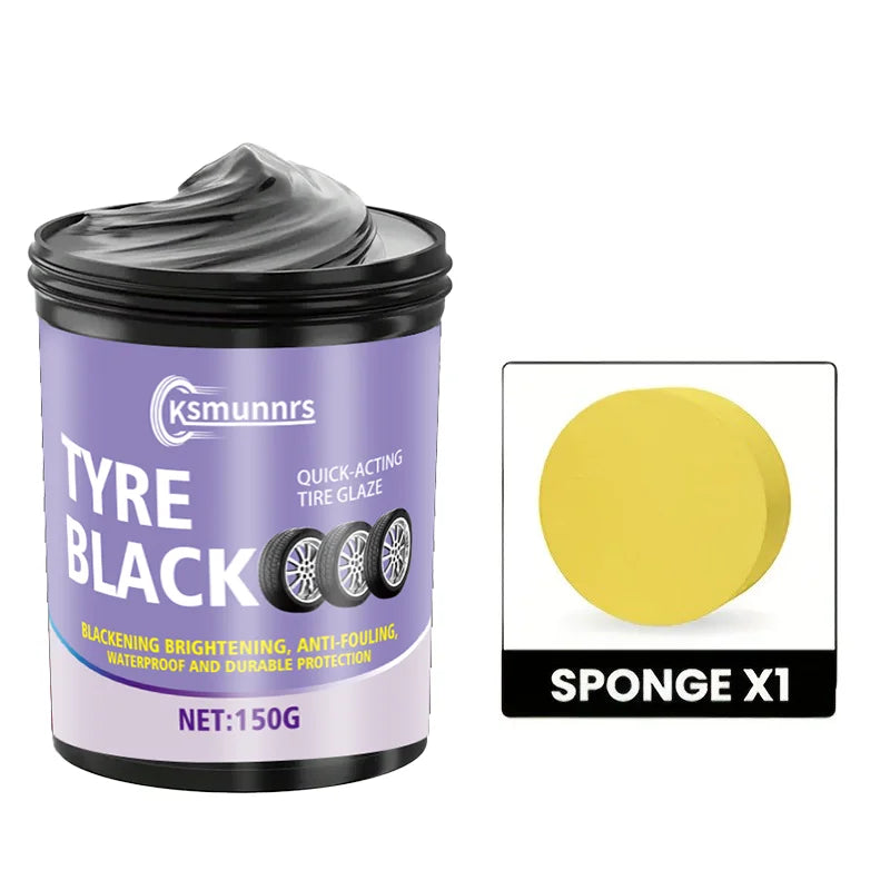 Black Glossy Car Tire Wax - Long-Lasting Tire & Plastic Interior Protectant