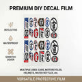 Reflective Waterproof Sticker Set for Motorcycle, Car & Helmet Scratch Cover - XL & Medium Variants
